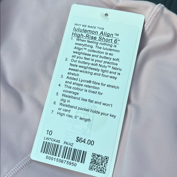 NWT Lululemon Align HR Short 6” | Pink Haze Size: 10 - Picture 5 of 5